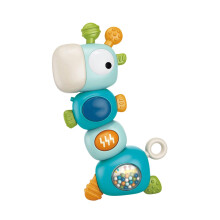 Electric Giraffe Baby Teething Rattle Toy for Toddlers with Colorful Beads and Sounds LightUp Rattle for Newborns Baby Rattle Toy Blue