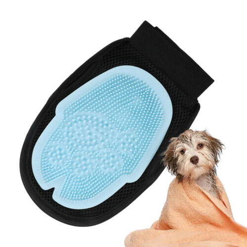 Pet Grooming Gloves for Small and Medium Pets (Multicolour) Blue