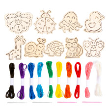 KIT KIDS COLUSING  Sewing Cards, Sewing Cards  Sewing Cards for Kids, Handwoven Material Kit for Children's Sewing and Embroidery, Wooden Toy
