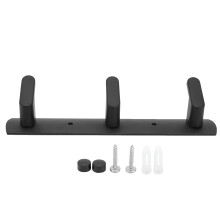 Matte Black Coat Rack, Space Aluminum Wall Mounted with Anti-Tear Slippy Edges for Wide Applications in Bedroom, Kitchen, Bathroom (4 Hooks)