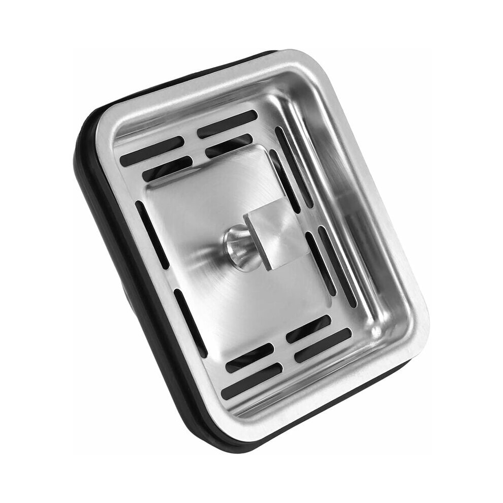 Square Strainer Plug, Anti-Clogging Design For Hassle-Free Drainage In Kitchen And Bathroom Sinks, Easy Clean Stainless Steel Ensures Hygiene And Dura 9148971521511