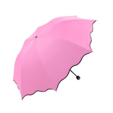 Creatieve paraplu waterbloeiende paraplu 3 opvouwbare-Roze