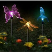 Luminárias solares de jardim com estaca, à prova d'água, com LEDs que mudam de cor para iluminação decorativa em jardins e gramados.