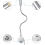 Φως LED με θύρα φόρτισης USB, εύκαμπτο φωτιστικό ανάγνωσης τοίχου με λαιμόκοψη, 3