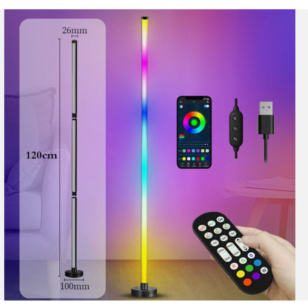Chromatic Corner Illuminator, Modern LED Corner Floor Lamp with App and Remote Control, 30M Colors & 68 Dynamic Modes, Adjustable Brightness,