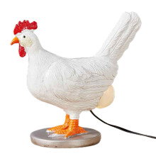 Luminária 3D em formato de ovo de galinha, luminária noturna realista em resina, luminária divertida em formato de galinha com ovo brilhante no