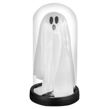 Geist in Glasglocke mit LED-Beleuchtung, niedliche Geisterdeko für Halloween, leuchtende Geisterlaterne für den Innenbereich, handgefertigt,
