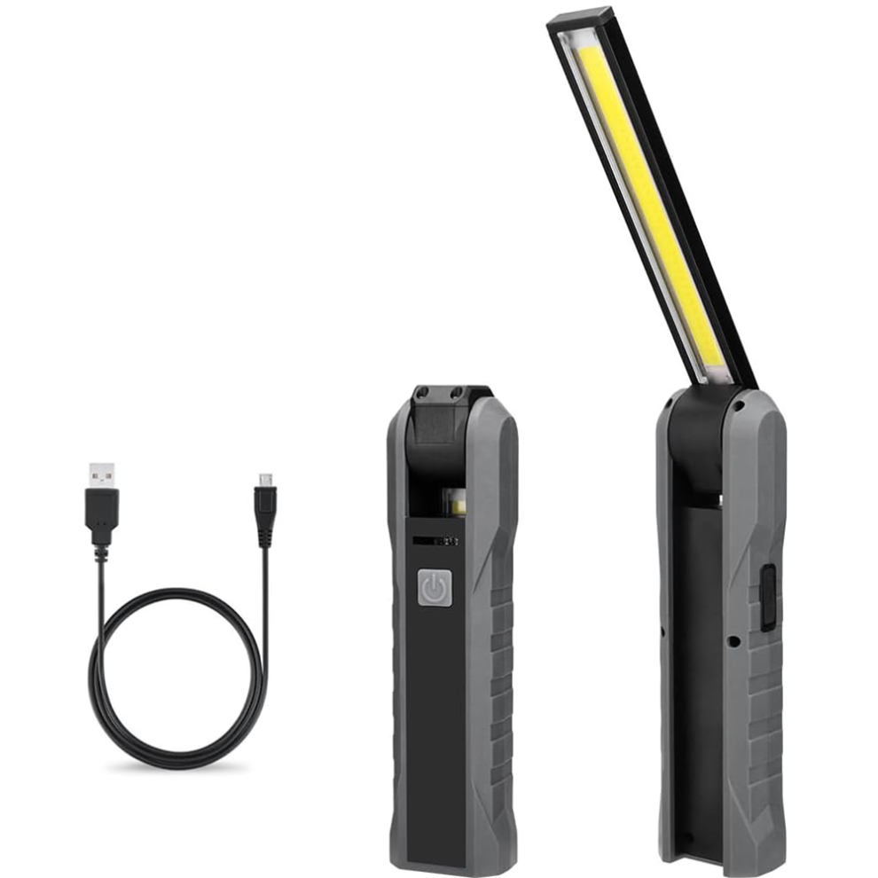 Portable Handheld Work Lamp With Swivel Hook, Cob Led Work Light Rechargeable With 4 Lighting Modes, Magnetic Base Foldable 270 Adjustable Usb 9358999830575