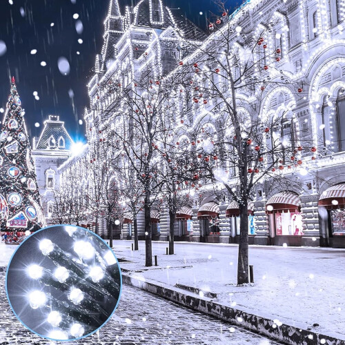 Festive Atmosphere Solar String Lights, 32 Metres 300 LED Multicolour Christmas Lights with Rechargeable Battery and Memory Function, 8 Modes 2