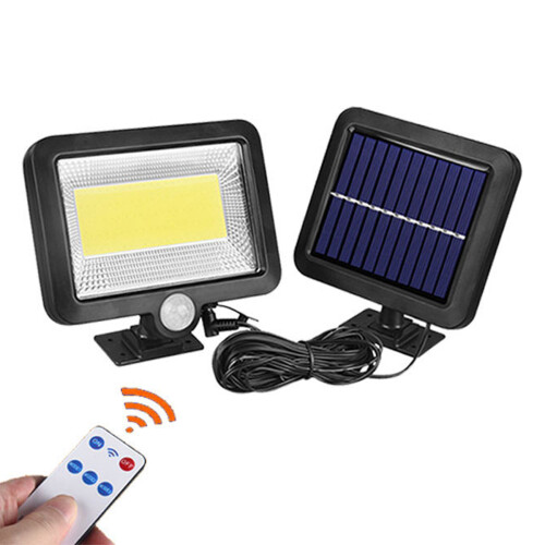 Separate Solar Panel Light Outdoor, Waterproof Motion Sensor Security Fixture with Human Body Induction, Wall Mounted Solar Powered Light for Front