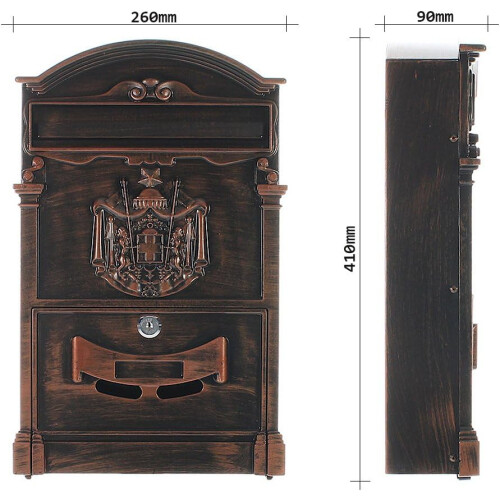 T05667 Letter Box with Fixing Kit  Antique 1