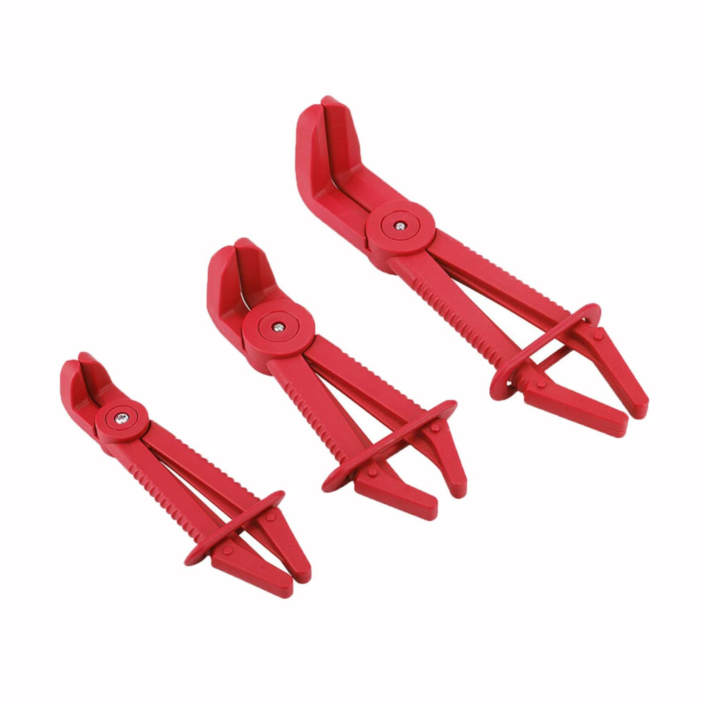 Flexible Line Clamp Pliers 3Piece Hose Tool Set For Brake Fuel Water Line Clamps Plier Kit Red One Size 9412369154880