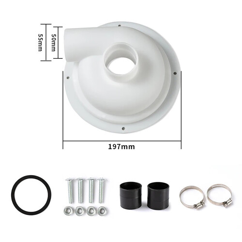 Vacuum Dust Separator Cyclones Separator Cover with Elbow-White 2