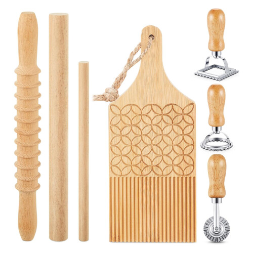 Gnocchi Pastas Making Set Includes Wood Board Ravioli Stamp