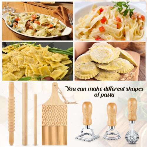 Gnocchi Pastas Making Set Includes Wood Board Ravioli Stamp 2