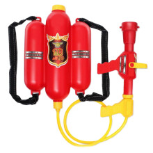Backpack Water Tank for Kids with Hose Spray, Outdoor Play, Firefighter Pretend Play (Red)