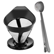 Écran filtrant goutteur de café avec-Noir avec clip spoo
