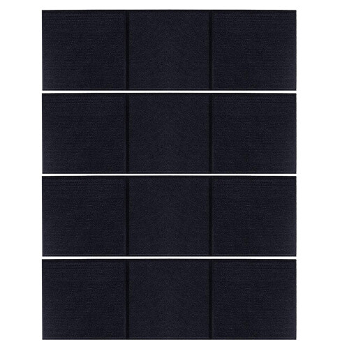 12Pieces Acoustics Foam Wall Tiles Square Foam Panel-Black