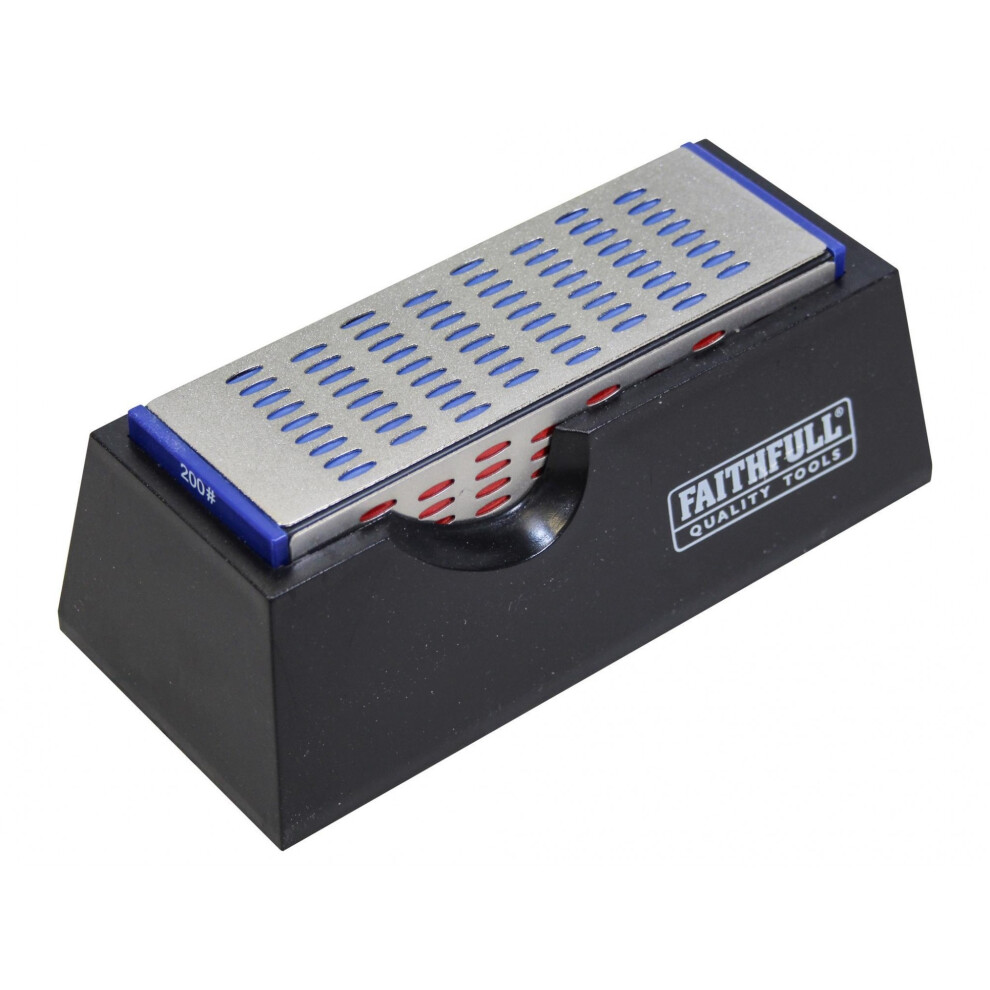 Faithfull Diamond Sharpening Stone 4 Sided 150 X 50 X 50Mm