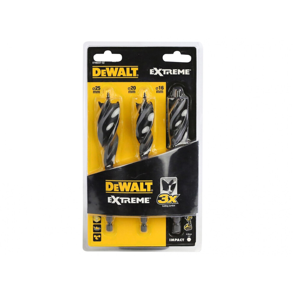 Dewalt Power Tools Extreme Tri Flute Bit Set, 3 Piece
