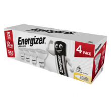 Energizer Led Gu10 50 Non-dimmable Bulb, Warm White 345 Lm 4.2w (pack 4)