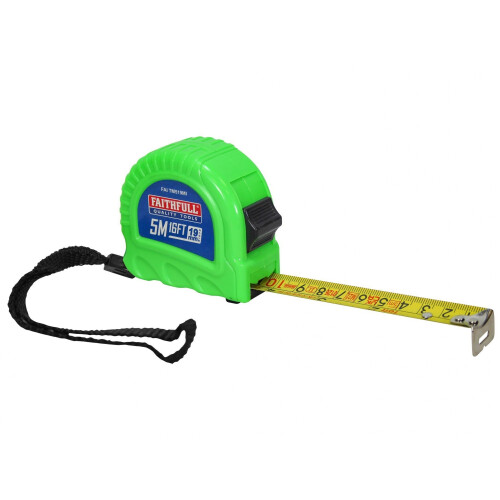 Faithfull Faithfull Twin Lock Tape Measure 5m/16ft (width 19mm)