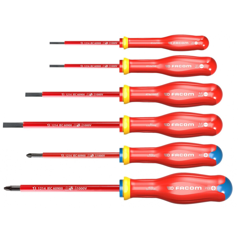 Facom Protwist Vde Screwdriver Set, 6 Piece Gold