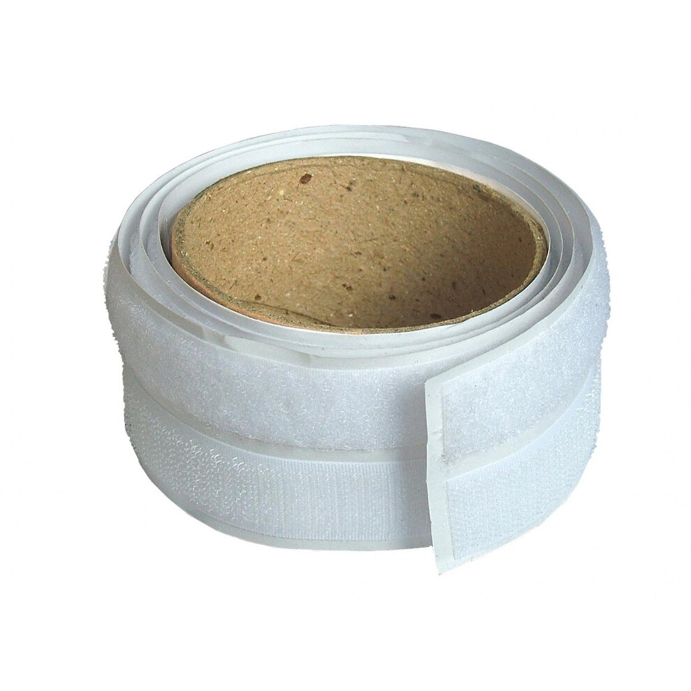 Faithfull Hook & Loop Self-Adhesive Tape 20Mm X 1M White