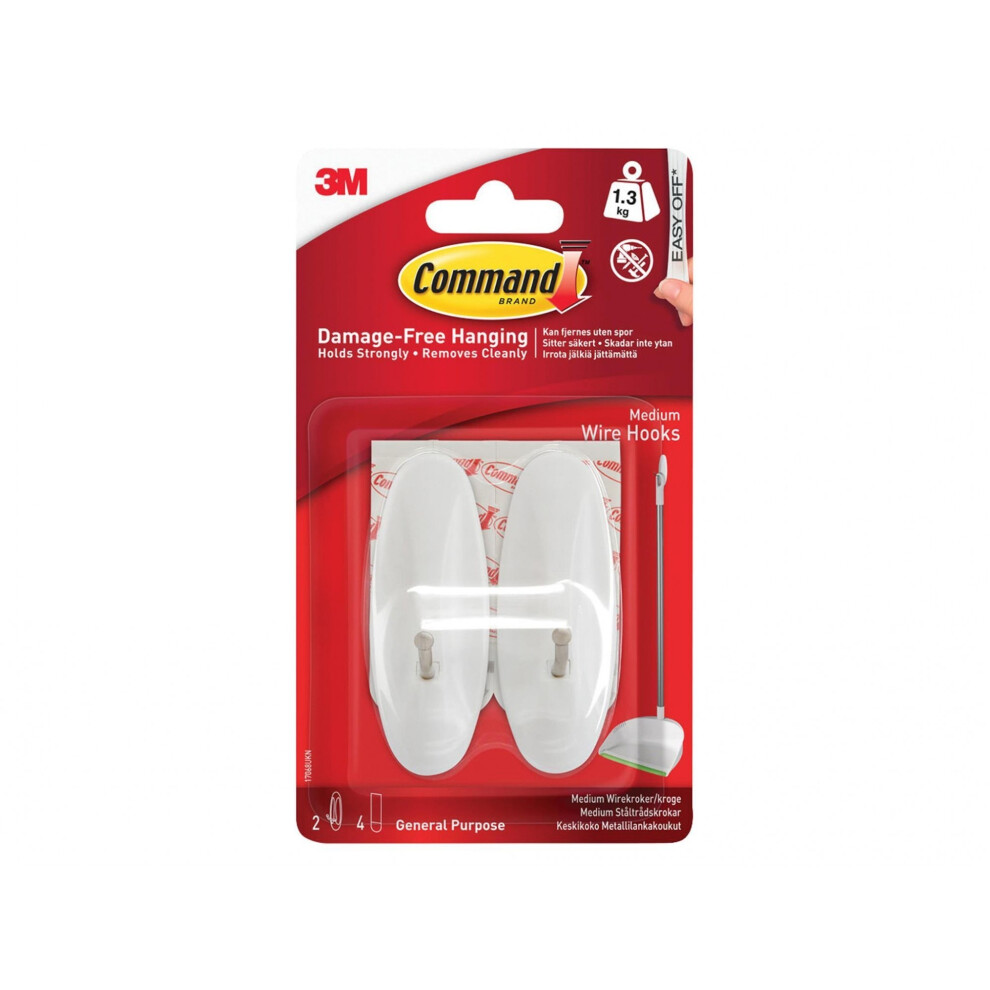Command Medium Wire Hooks (pack 2)