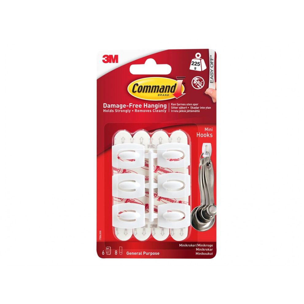 Command White Mini Hooks