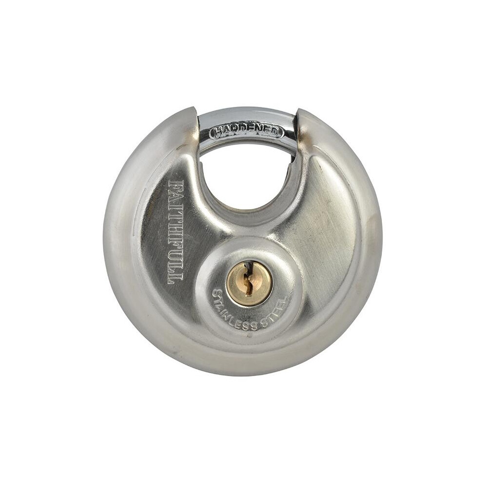 Faithfull Stainless Steel Discus Padlock 70Mm