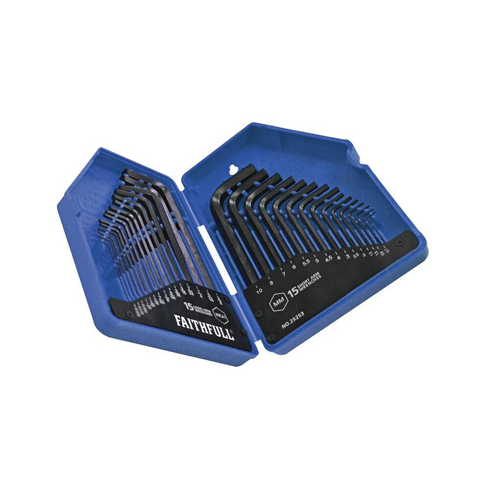 Faithfull Metric/Imperial Hex Key Set, 30 Piece