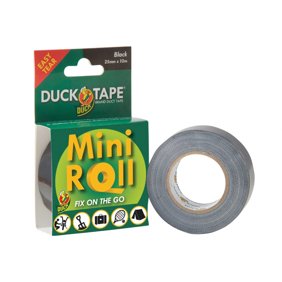 Shurtape Duck Tape Mini Roll 25Mm X 10M Black