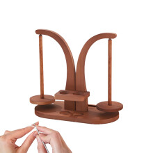 Yarn Winder for Crocheting Magnetic Yarn Ball Winder Rotating Double Spindles Crochet Tool Brown