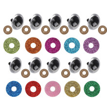 24 mm, 100 sets, colorful glittering plastic eyes with washers for DIY craft accessories (20 mm) 20MM