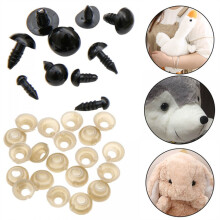 Occhi di sicurezza in plastica nera con rondelle, 0,64 pollici (16 mm), occhi di sicurezza per lavori artigianali all'uncinetto, decorazioni