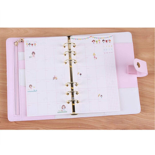 Senris Notebook A5 Refillable 6 Holes Colored Refill Notebook (40 Inserts)