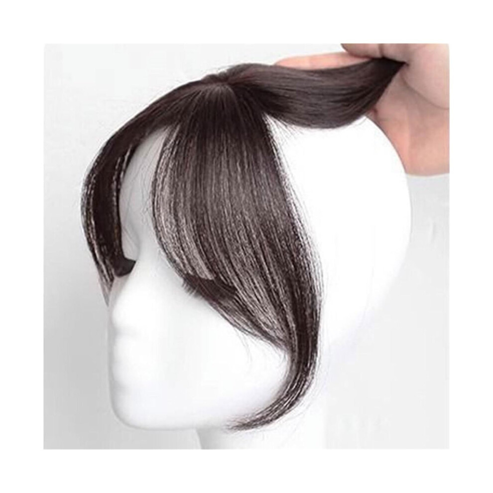 Unisex Brown Clip In Bangs Eight Character Bangs Wig Air Bangs Hairline Natural Forehead Invisible Simulation Bangs Hair Clip Dark