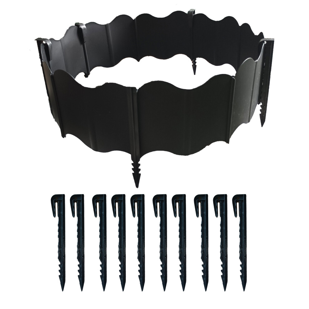 Garden Grass Lawn Edge Border Fence For Separating Lawn-Black 7627000721495