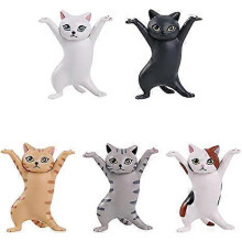 (As show, One size) 5Pcs Dancing Cat Earphone Stand for Airpods 1/2/3, Cat Coffin Dance,Desktop Display Stand, Cute Doll Home Handmade Decoration