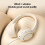 Wireless Computer Headset Khaki, OverEar Ergonomic Wireless Headphones For Work, Lightweight Foldable Earpiece 5