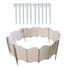 Clôture en plastique, bordure de pelouse de jardin,-Blanc