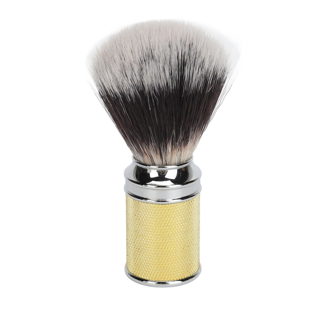 Gold Nylon Beard Foam Brush, Curved Handle, Hairdressing Foam Brush For Men, Synthetic Shaving Brush For Home Salon (Gold)