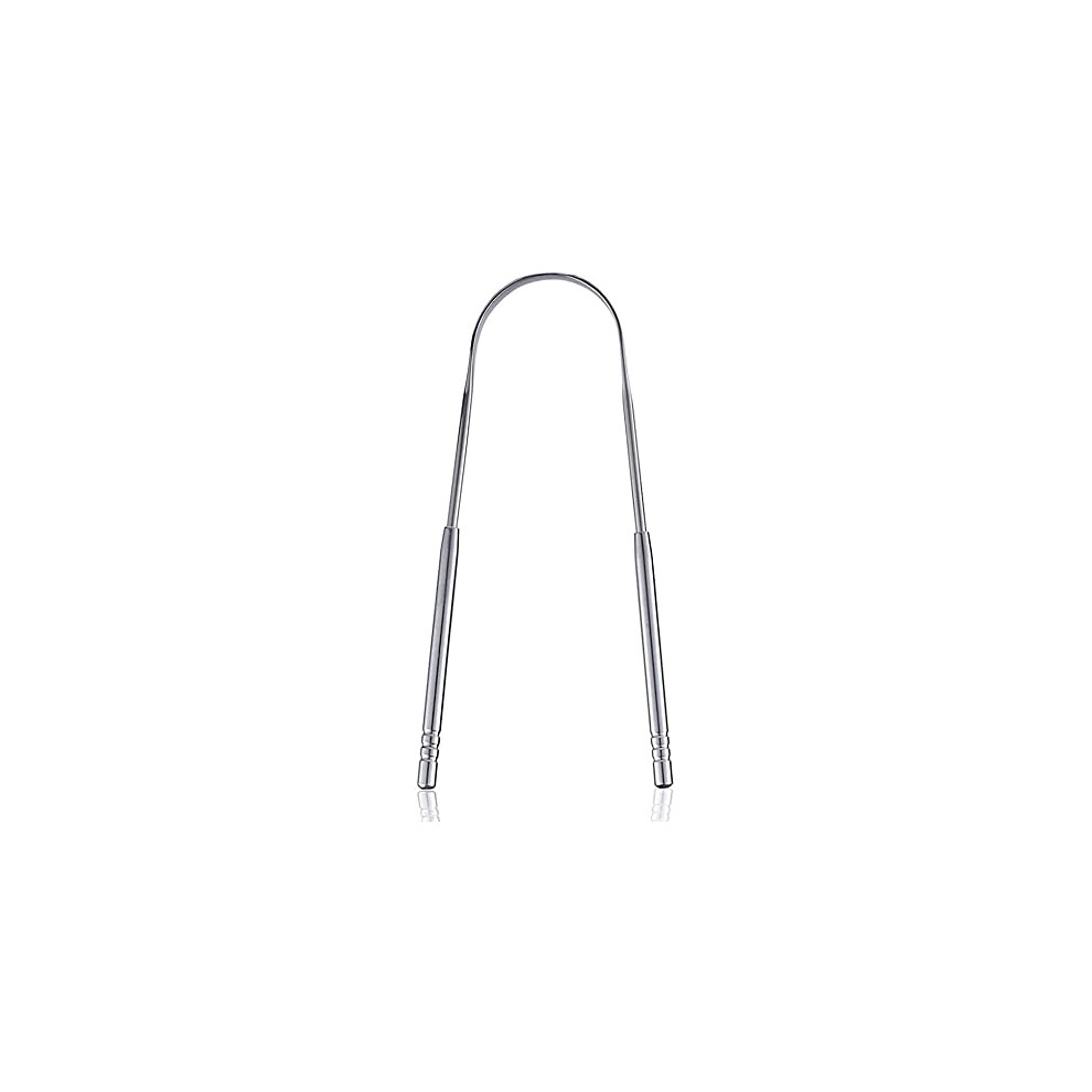 Tongue Scraper Stainless Steel, UShaped Tongue Cleaner Fresh Breath Restored Taste, 304Grade Dental Hygiene Tool