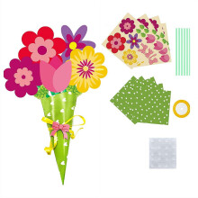 24 pieces flower bouquet craft kit, DIY flower paper, DIY flower bouquet greeting cards, Mother's Day greeting cards style 3