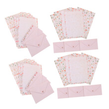 4Piece Decorative Letter Paper Set with Envelopes, Floral and Animal Designs for Family and Friends,  for  Messages and Invitations