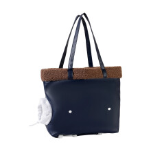 Sac de transport pour chats doublé en polaire, avec trou de-2