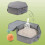 Bac à litière pliable pour chats, Portable, étanche,-Gris 6