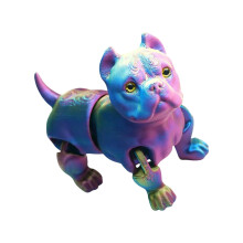 Neuheit Kreative 3D-Druck Pitbulls Modell-lila blau gelb 1