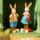 Easter Bunnies Decorations Resin Rabbit-flower back frame 7